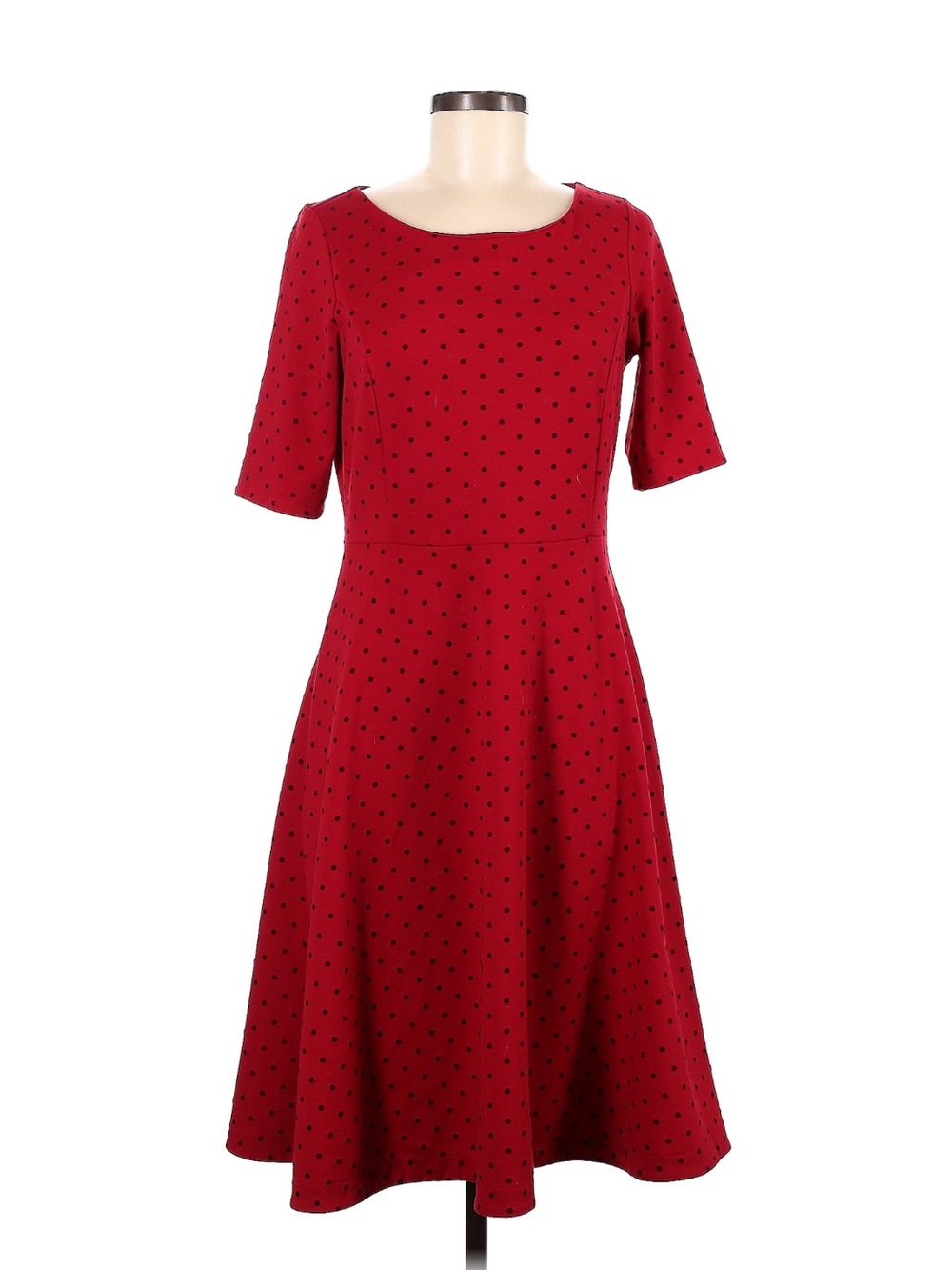 Lands' End red and‎ black polka dot dress small 6-8